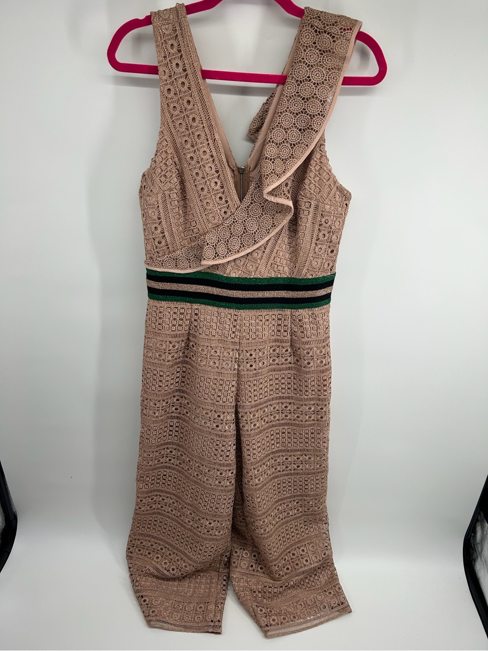 SAYLOR Blush Crochet Detail Dress